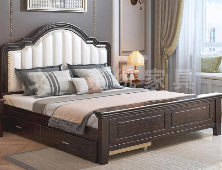 Solid Wood Apartment Bed 018