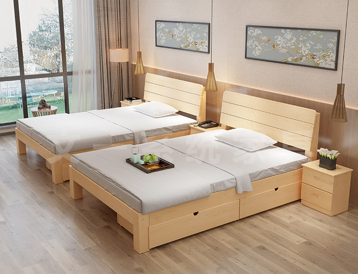 Single Solid Wood Bed 001