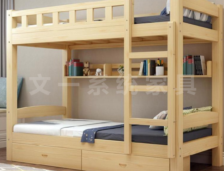 Solid Wood Bunk Apartment Bed 14