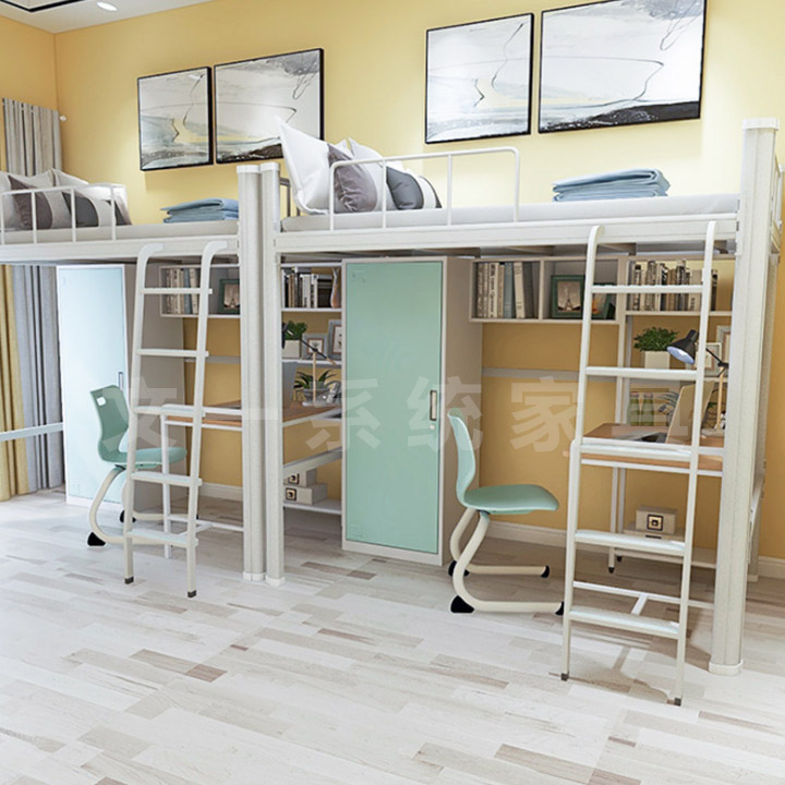 Apartment Bed with Ladder, Wardrobe, Desk & Bookshelf 034 1