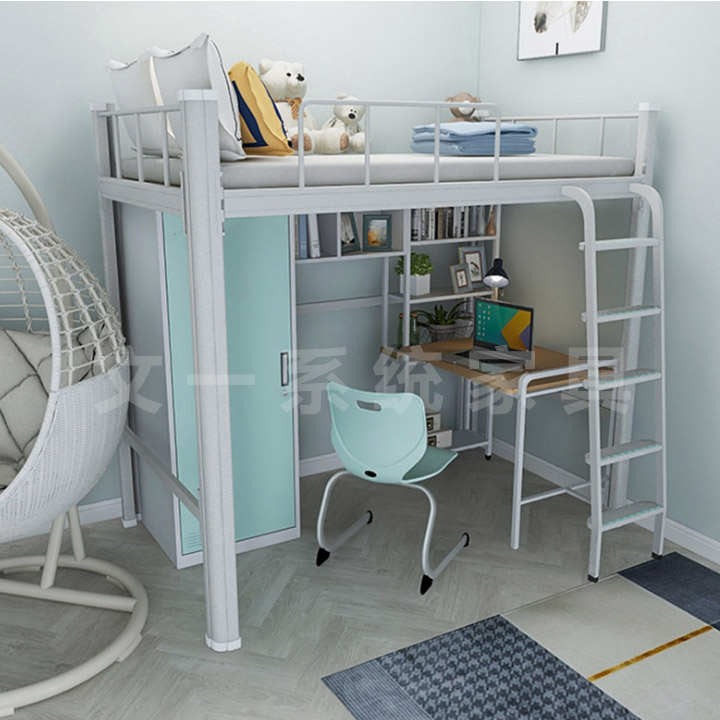 Apartment Bed with Ladder, Wardrobe, Desk & Bookshelf 034 2