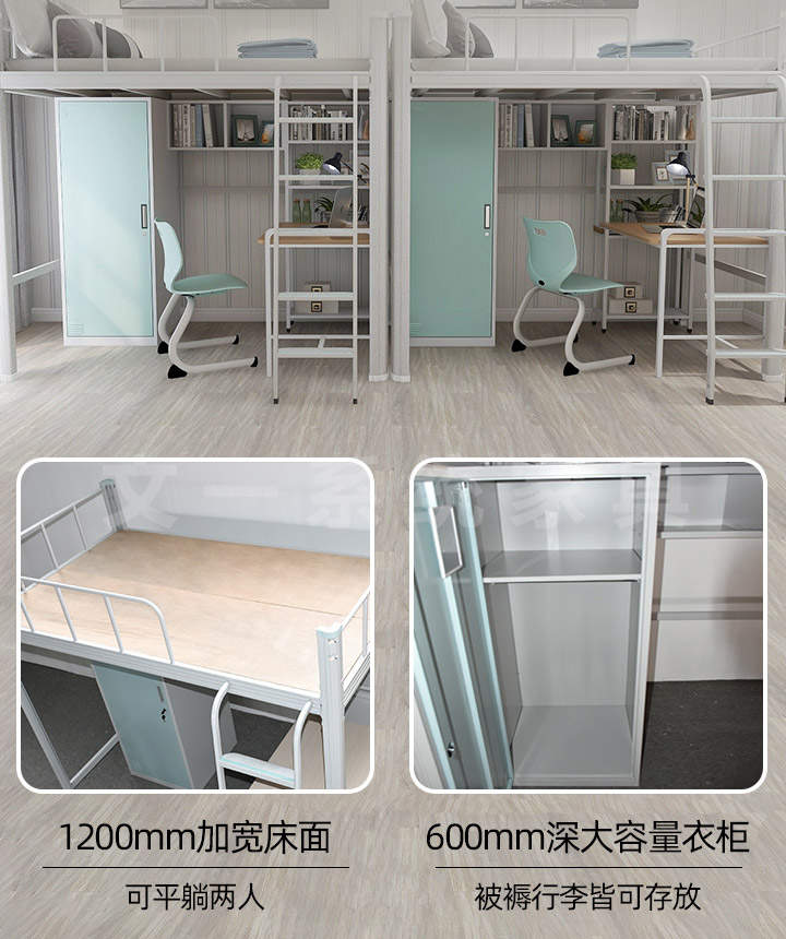 Apartment Bed with Ladder, Wardrobe, Desk & Bookshelf 034 4