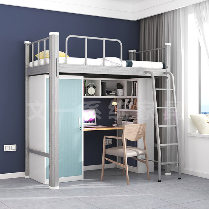 Apartment Bed with Metal Wardrobe 030 1